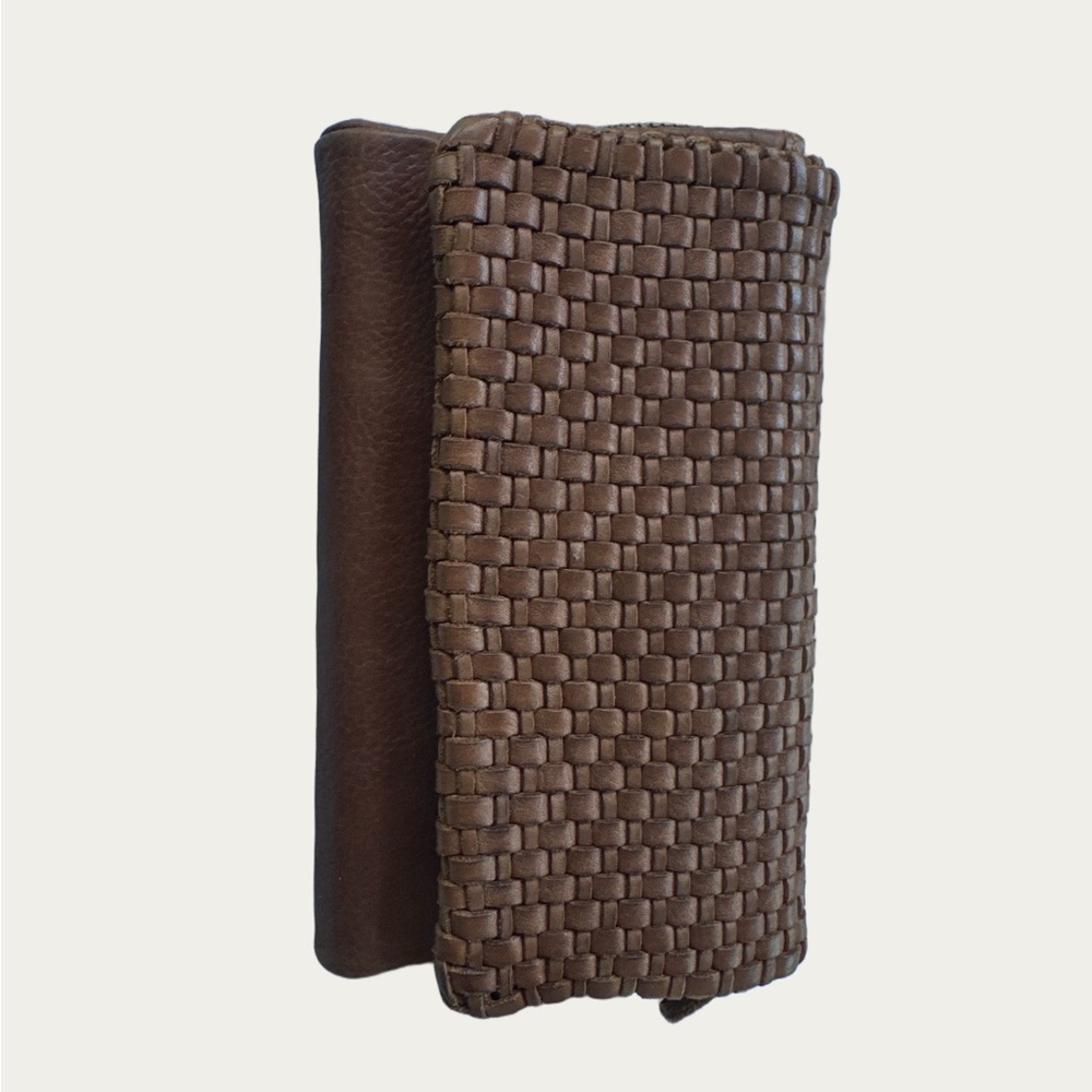 Brown Woven Leather Wallet